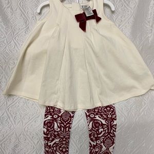 Cream and cherry dress Max studio. 2 pieces
